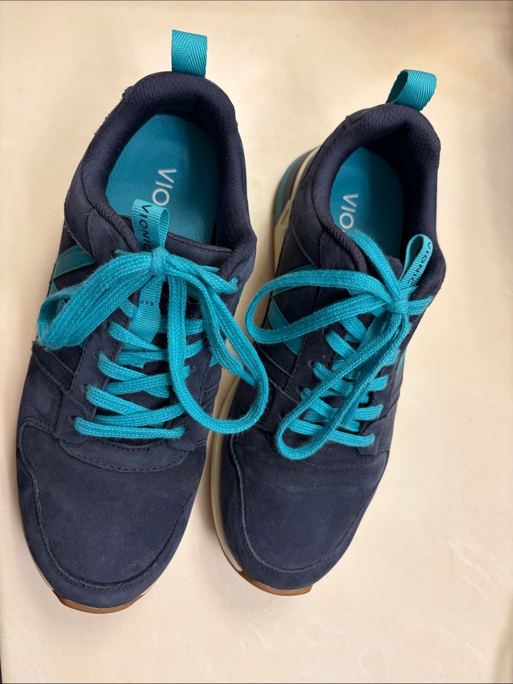 Vionic Navy and Teal Women’s Sneakers with Gum Soles